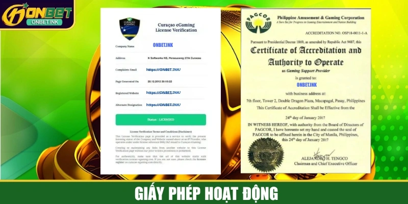 Giấy phép hoạt động